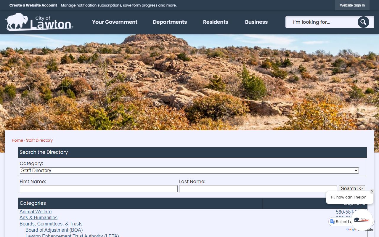 Lawton Oklahoma Staff Directory - Lawton Property Records