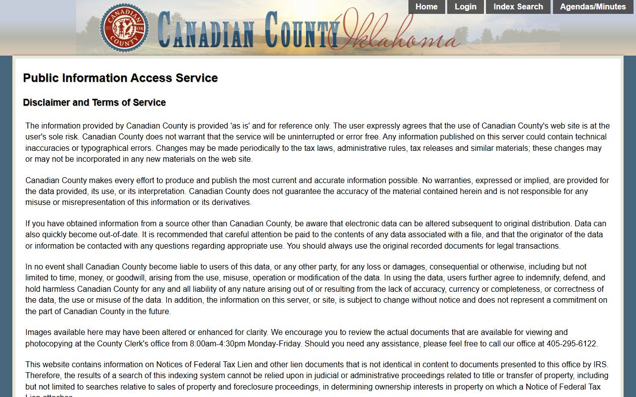 Canadian County Public Access System - Property Records Search Portal