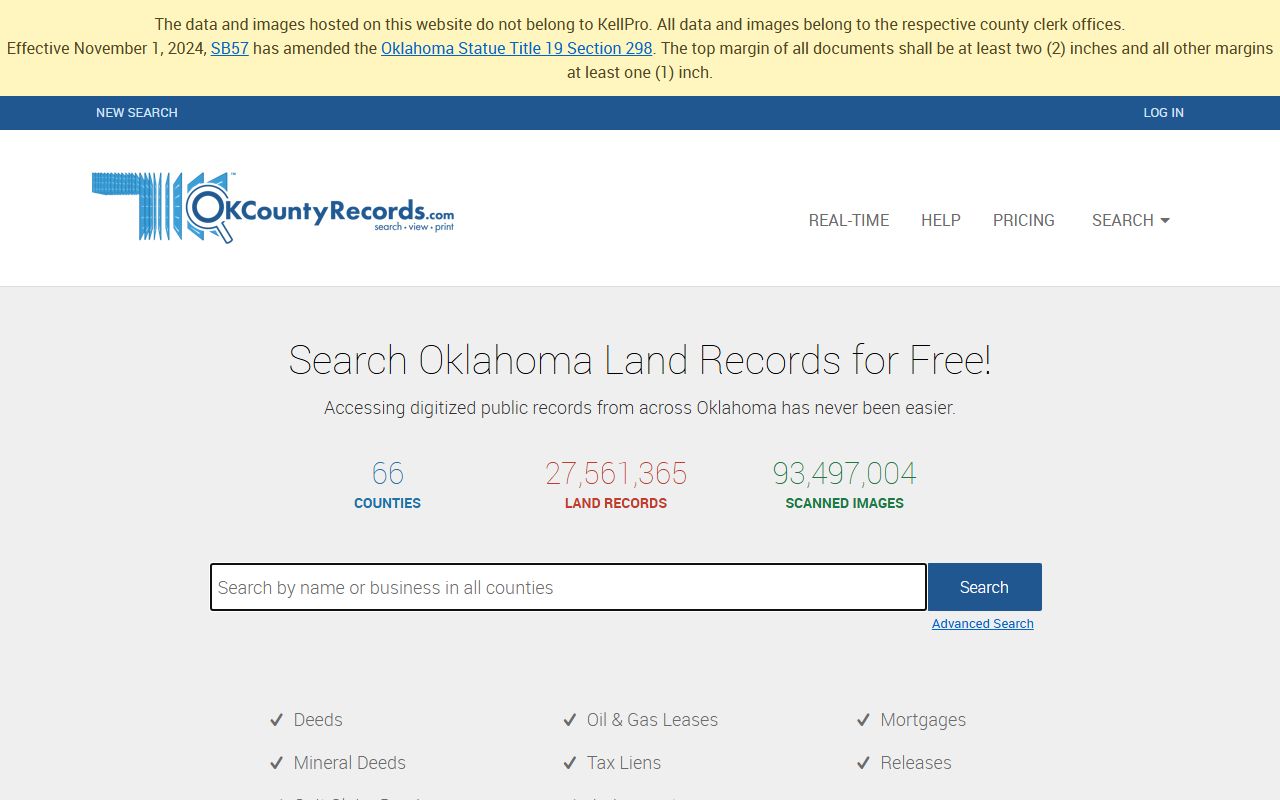 Cleveland County OKCountyRecords Search - Property Records