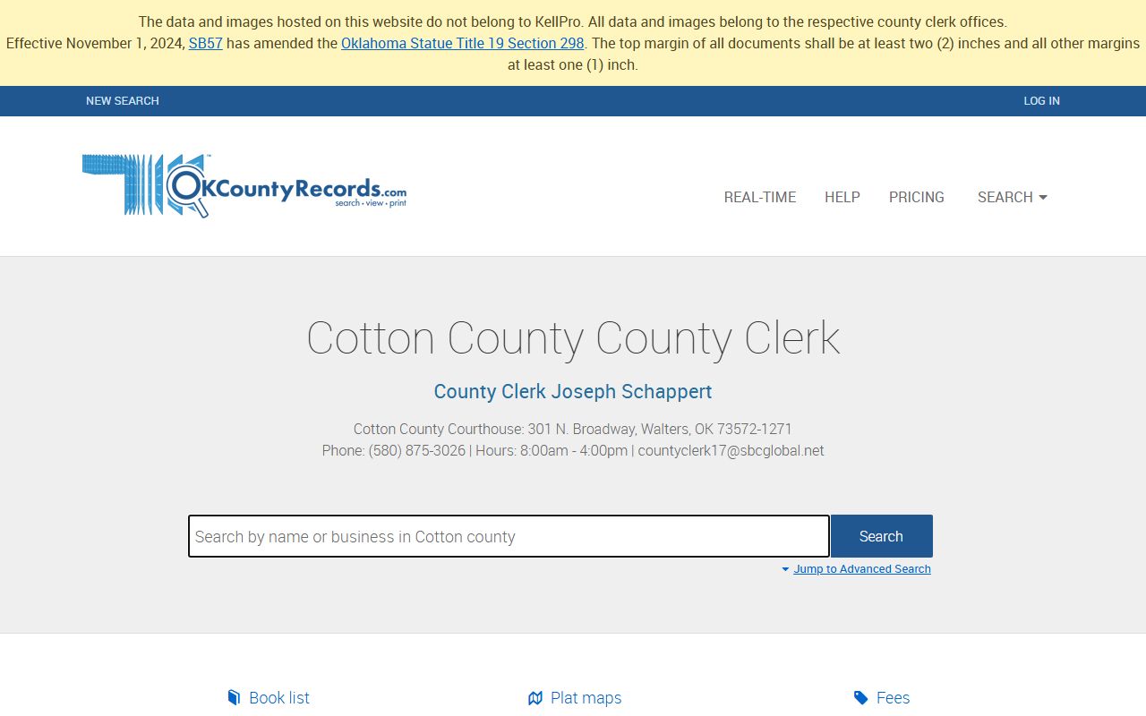 Cotton County OKCountyRecords Search - Property Records