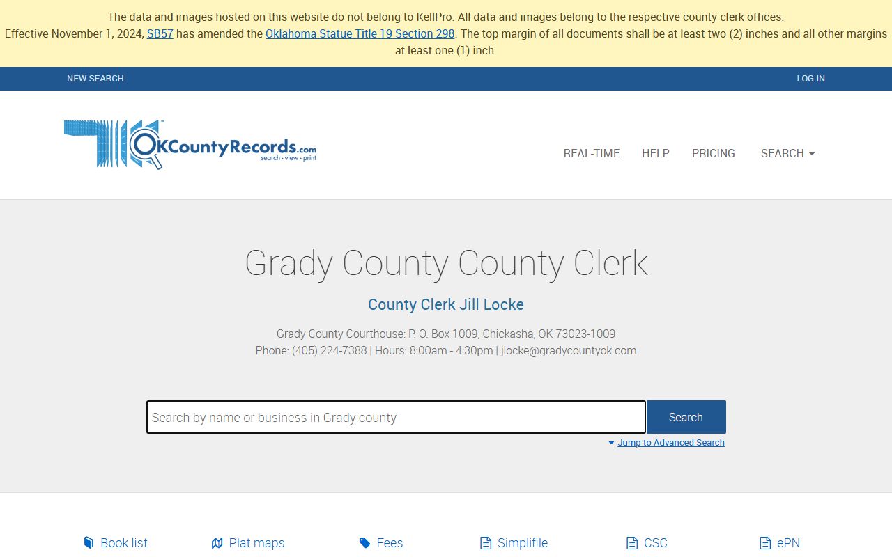Grady County OKCountyRecords Search - Property Records