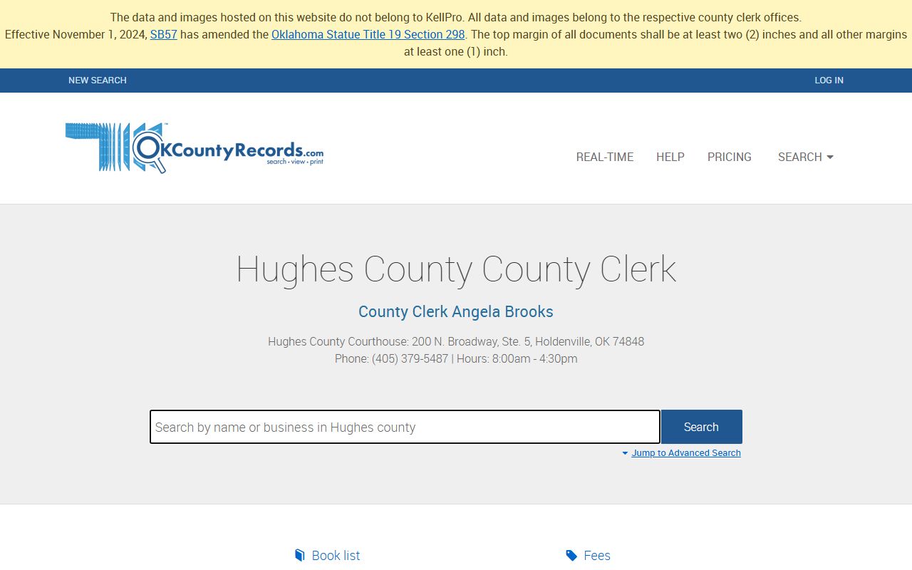 Hughes County OKCountyRecords Search - Property Records