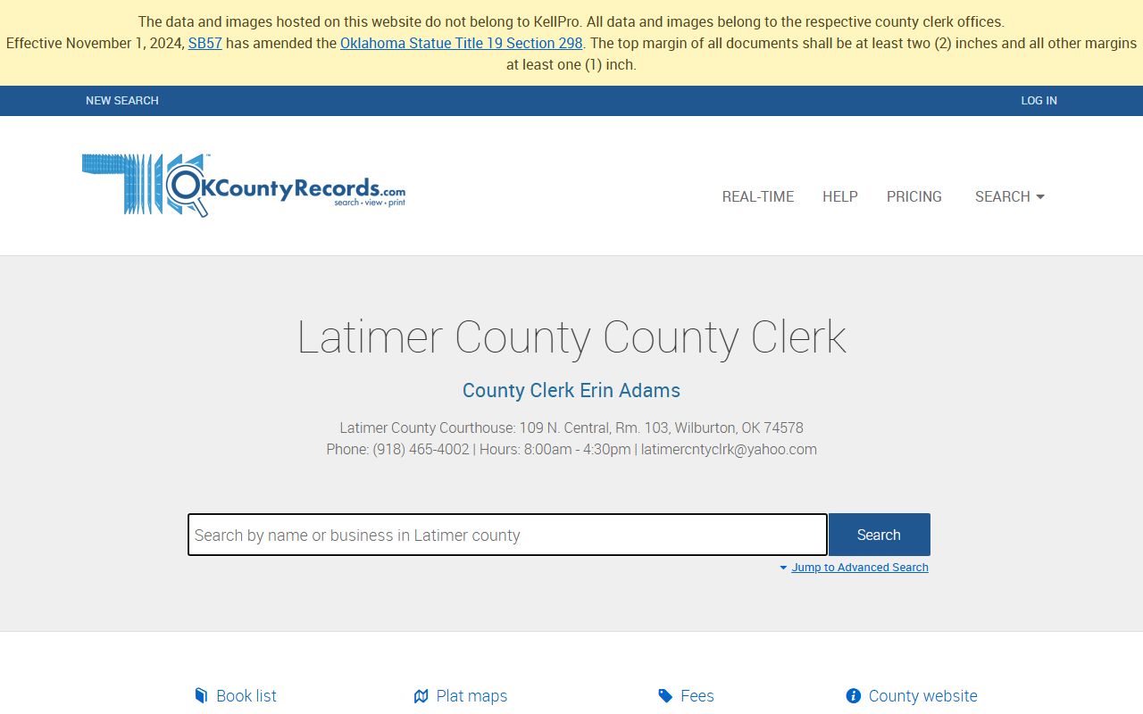 Latimer County OKCountyRecords Search - Property Records