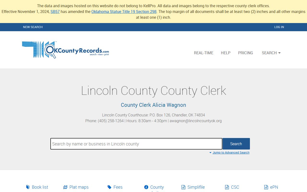 Lincoln County OKCountyRecords Search - Property Records