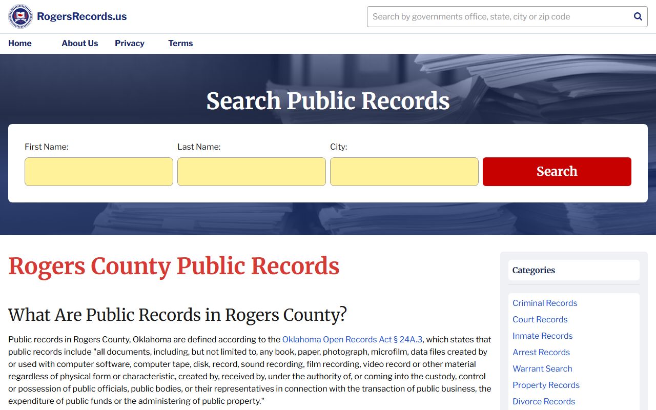 Rogers County Records Portal - Rogers County Property Records