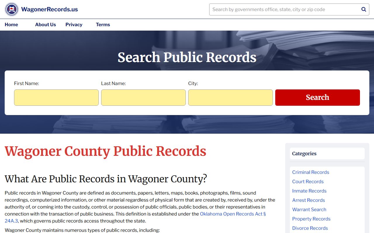 Wagoner County Records Portal - Property Records