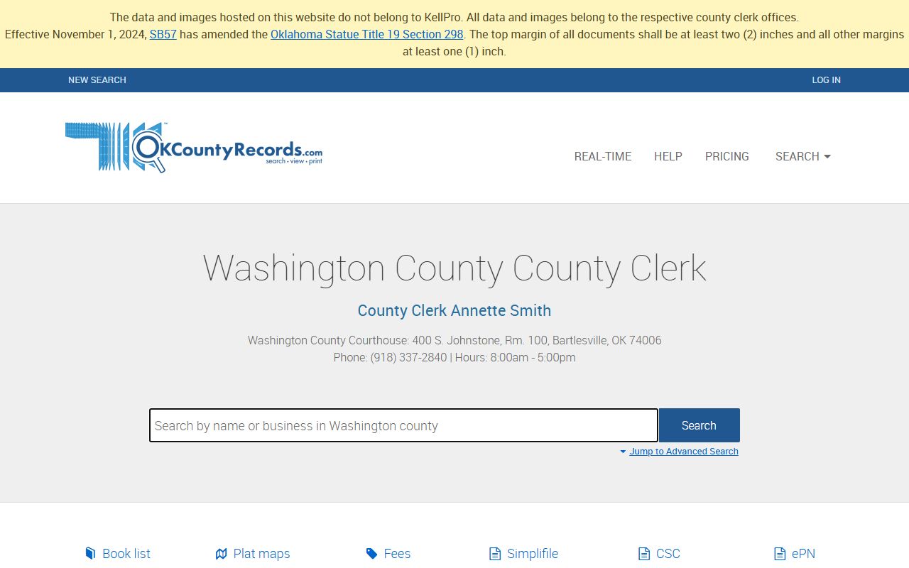 Washington County OKCountyRecords Search - Property Records